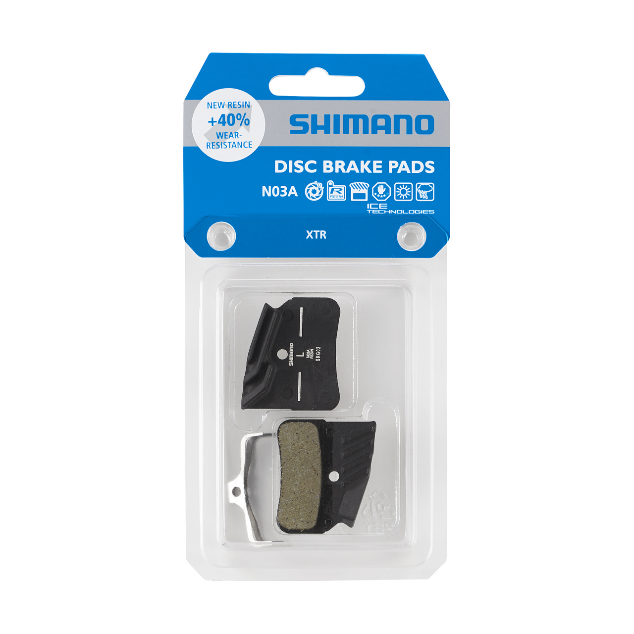 SHIMANO Pastiglie Freno In Resina N03A-RF Per XTR-M9120 / XT-M8120 / SLX-M7120 4 Pistoni